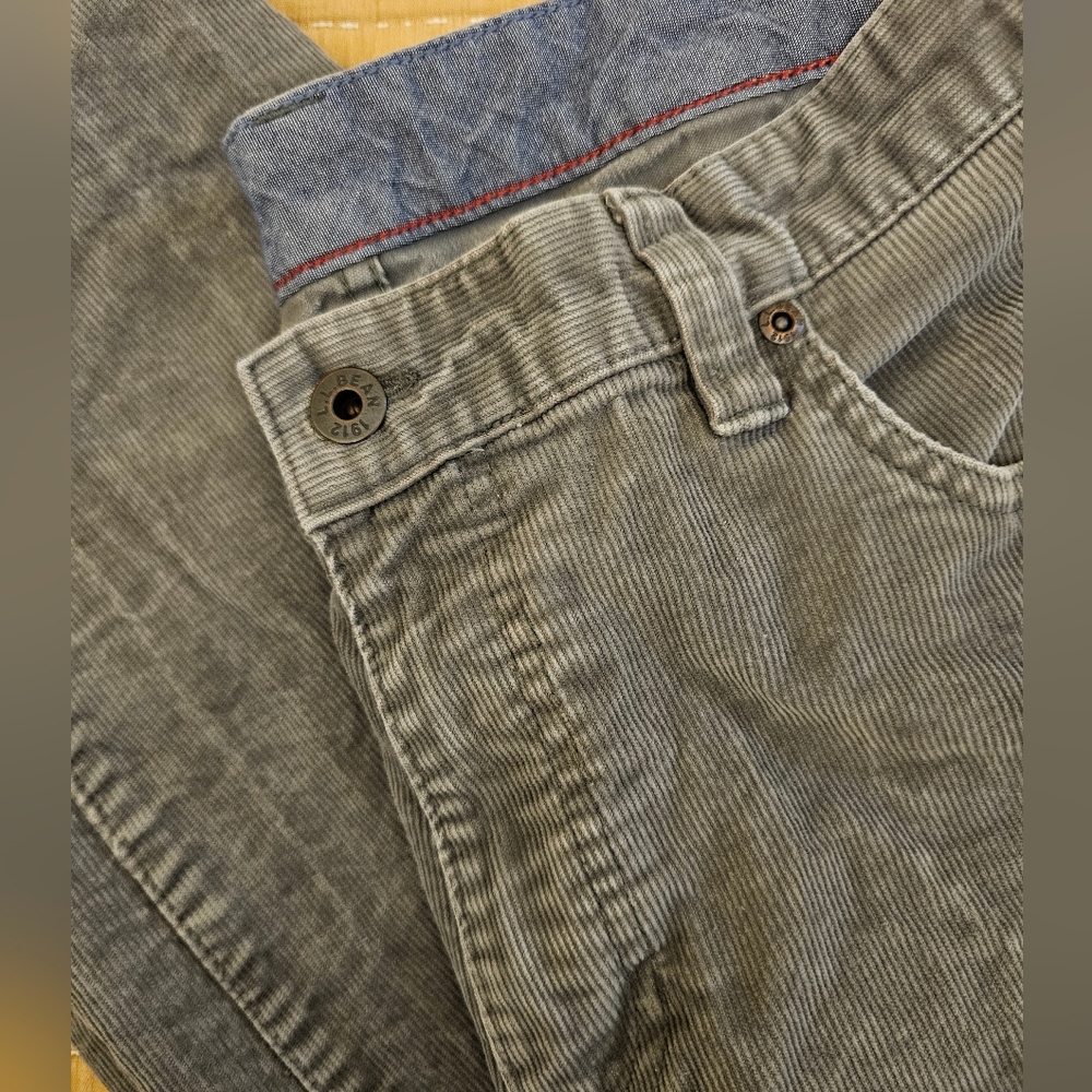 L.L. Bean Corduroy Pants Mens Gray 35x34 Flat Front Standard‎ Fit Straight Leg - Picture 4 of 9